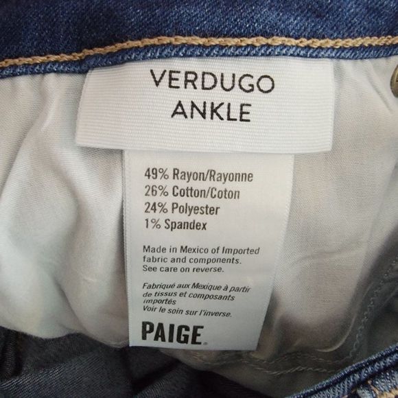 PAIGE Radko Blue Verdugo Ankle Skinny High Rise Jeans Size 30 with defects - Picture 12 of 13